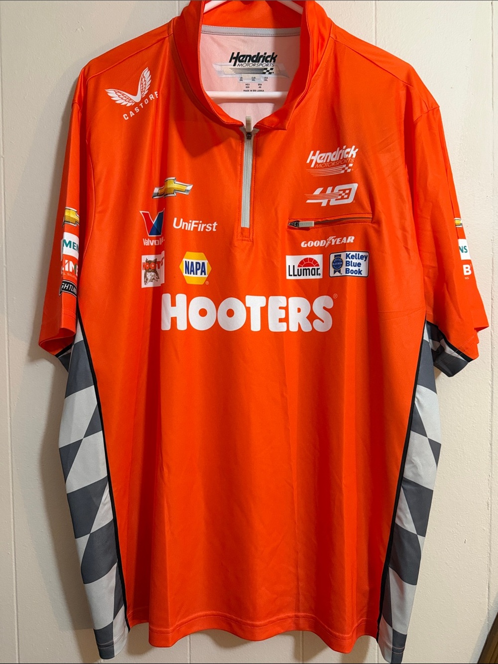 Hooters x Hendrick Motorsports Orange Racing Polo Size 3XL Unisex